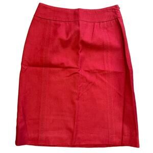 ANN TAYLOR Vintage Blue Label Wool Lined Red Cherry Pencil Skirt Women’s Size 8